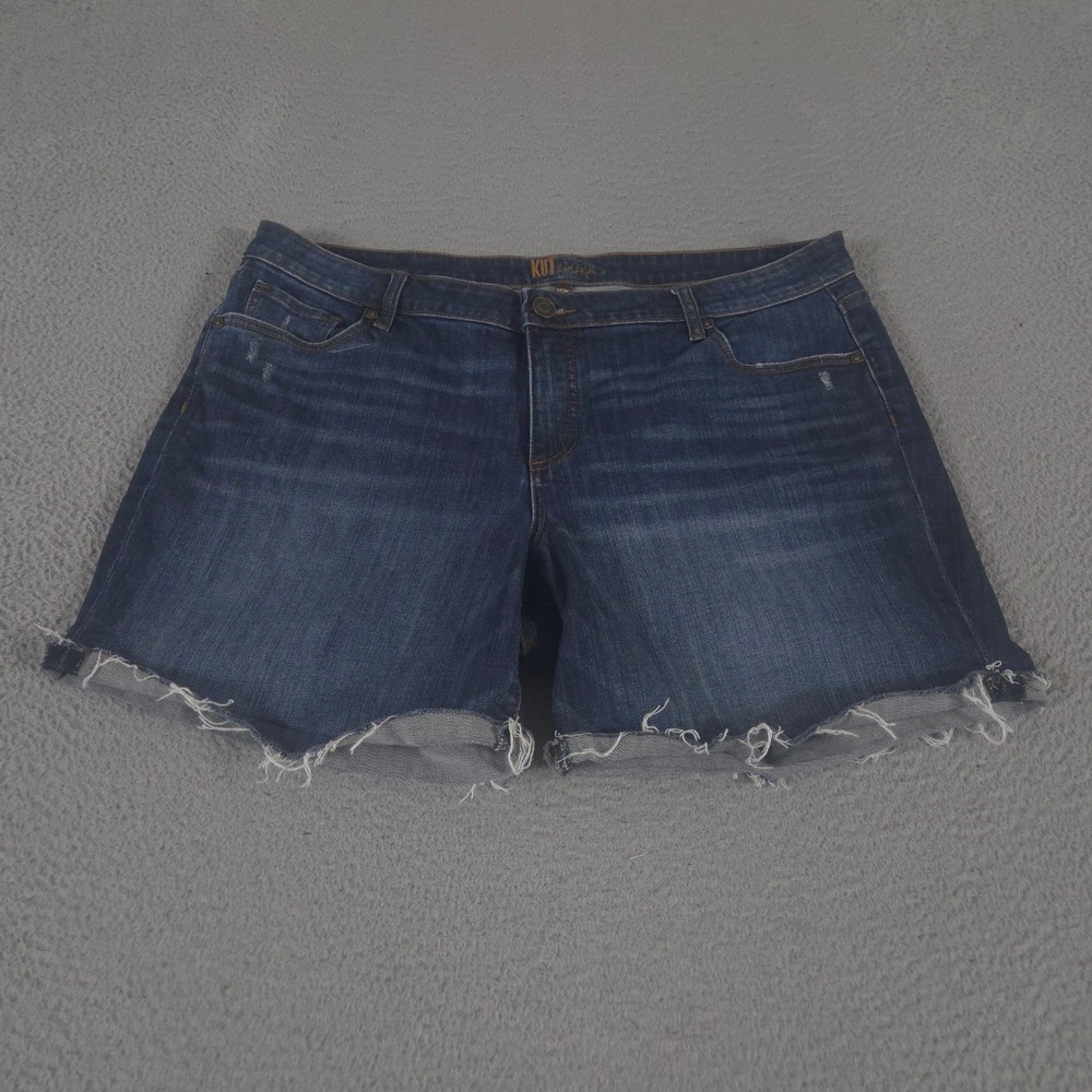 KUT from the Kloth Shorts Womens 16W Katy Boyfriend Raw Hem Denim Distressed
